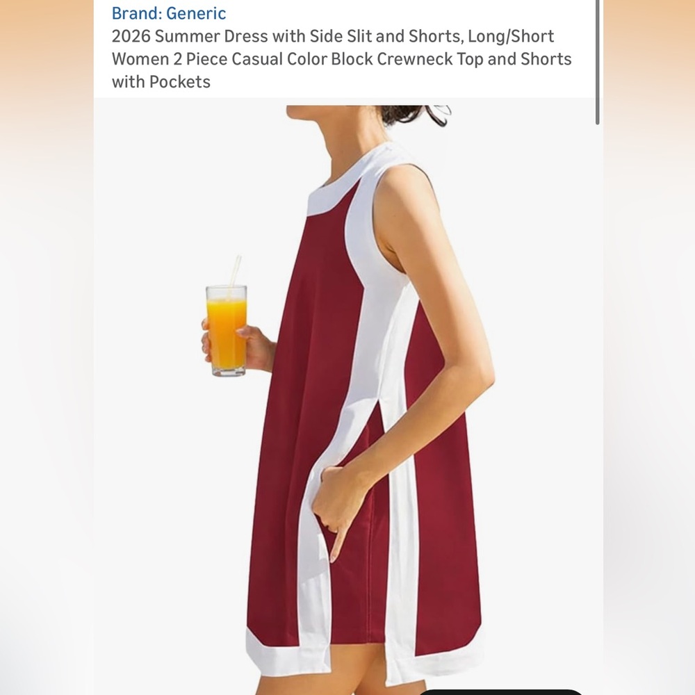 Women 2 Piece Color Block Crewneck Top with Shorts